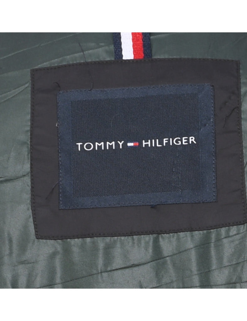 Tommy Hilfiger Black Zip-Front 1990s Puffer Jacket - M