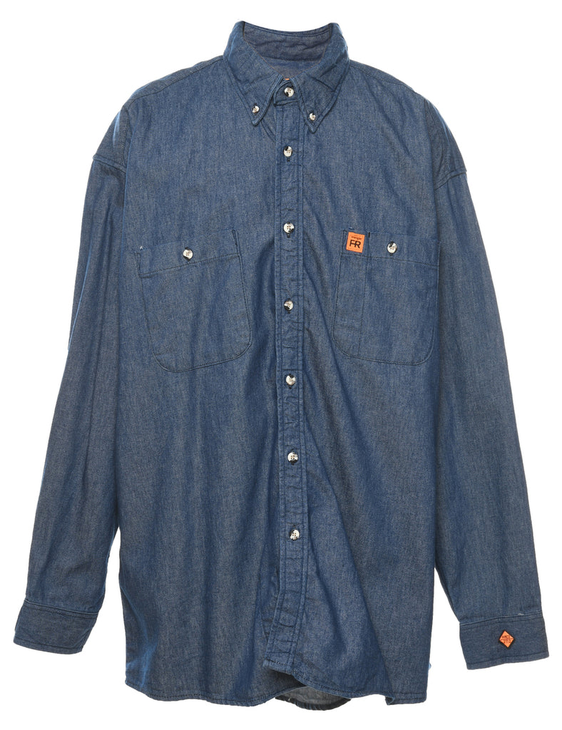 Wrangler Dark Wash Workwear Denim Shirt - XL