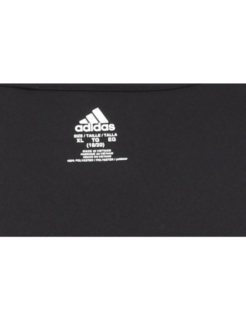 Adidas Black & White Three-Striped T-Shirt - XL