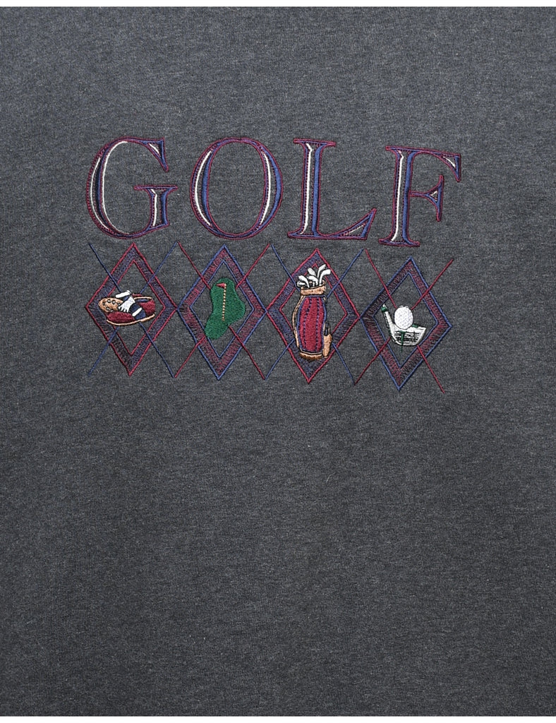 Baseball Vintage Golf Embroidered Sweatshirt - L