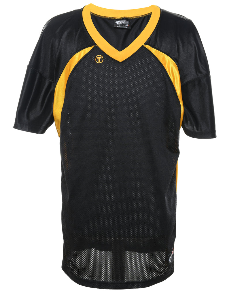 Black & Yellow Mesh Nylon Sports T-shirt - XL