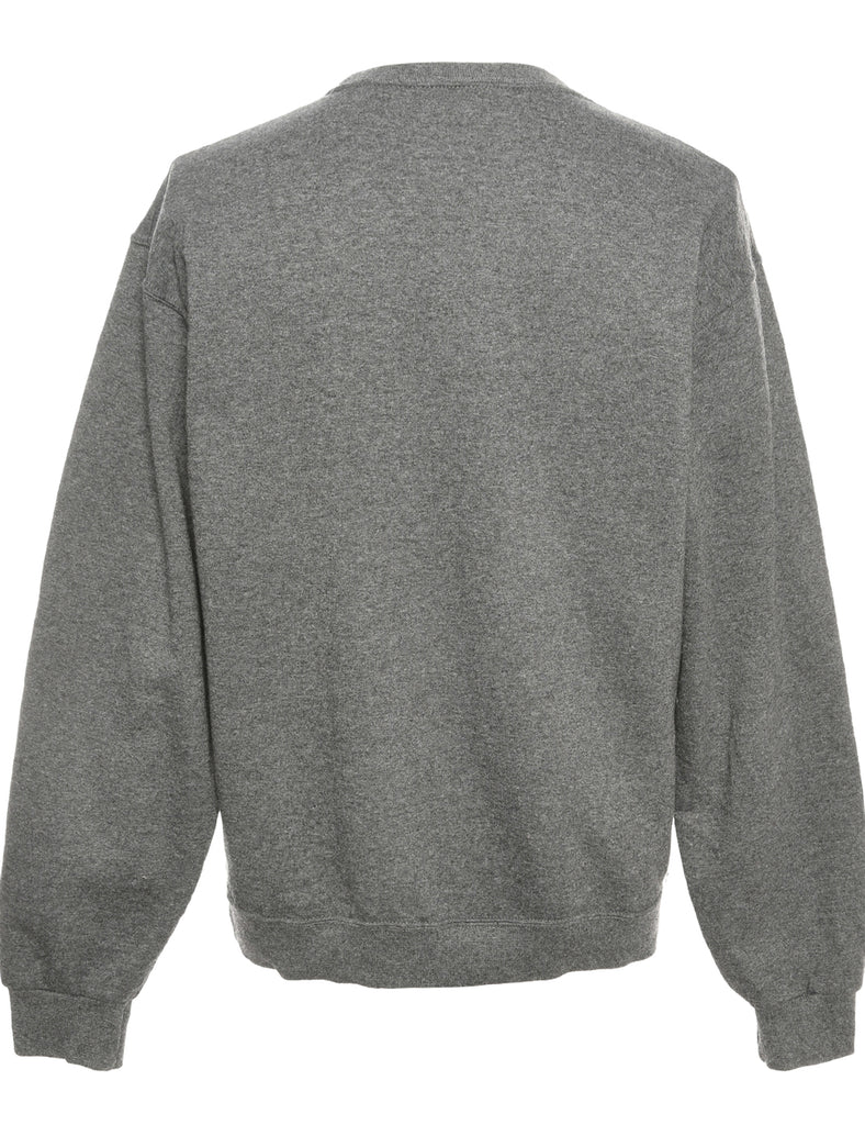 Dark Grey Jerzees Printed Sweatshirt - M