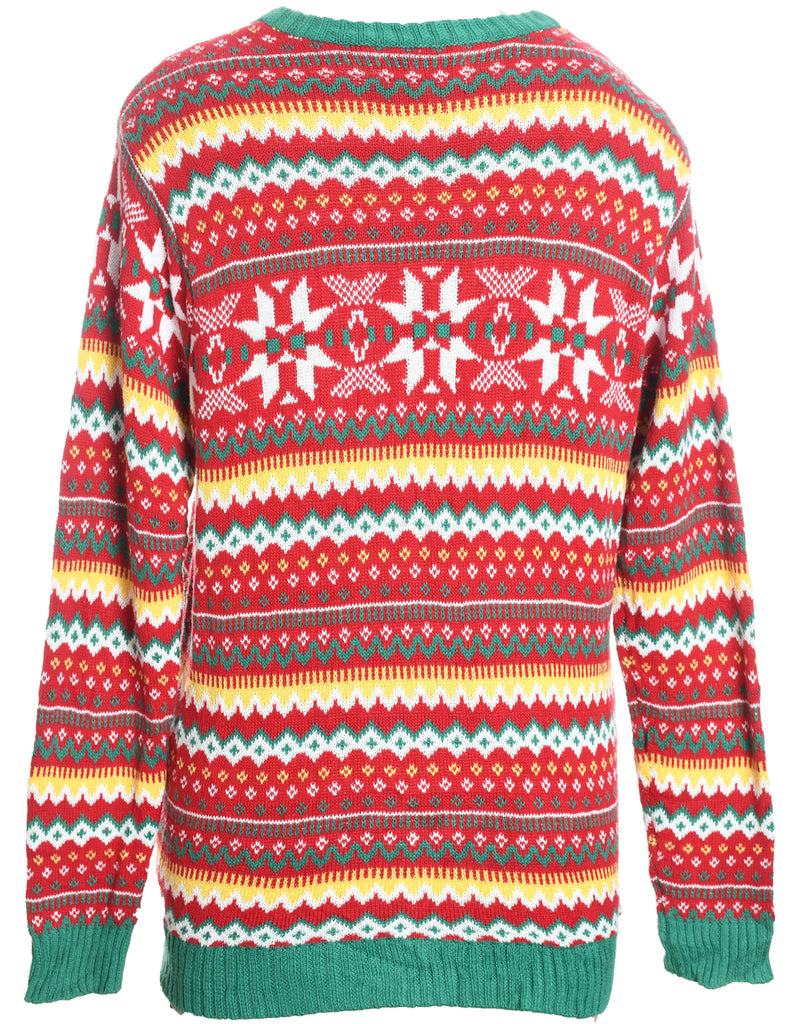 Festive Season Sloth Design Knit Christmas Jumper - S