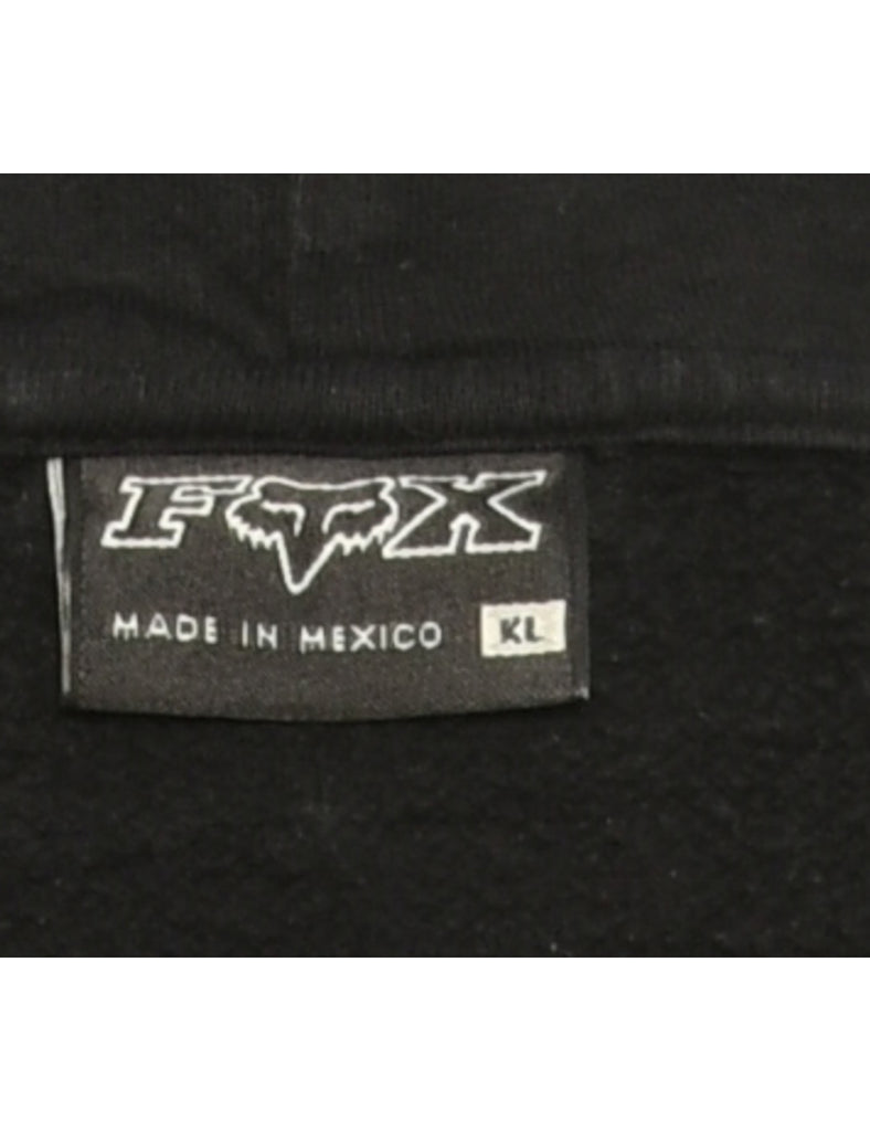 Foxracing Black Printed Hoodie - XL