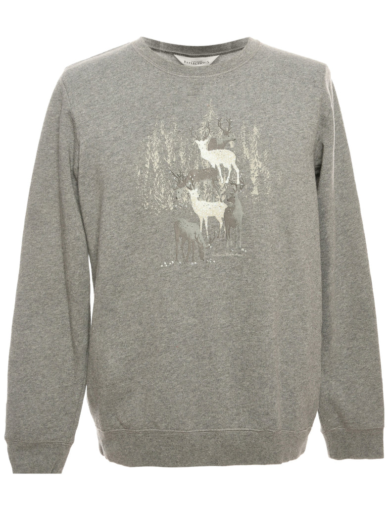 Grey Animal Sweatshirt - XS