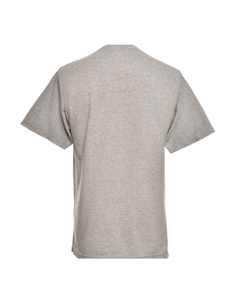 Grey & Blue Diamond Design T-Shirt - M