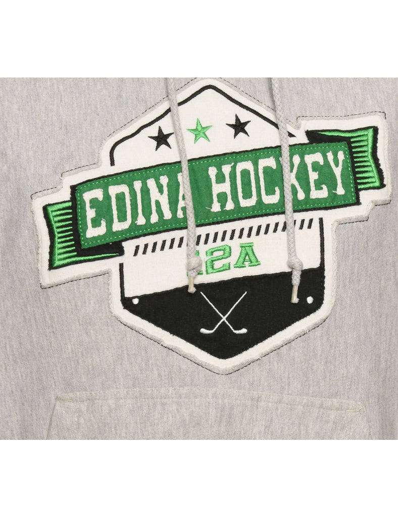 Hockey Grey Hooded Sports Sweatshirt - L