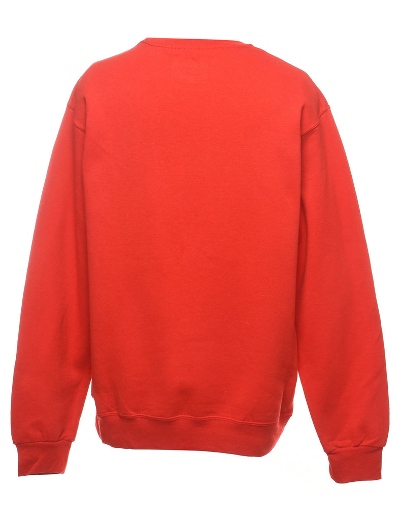 Red Plain Sweatshirt - M