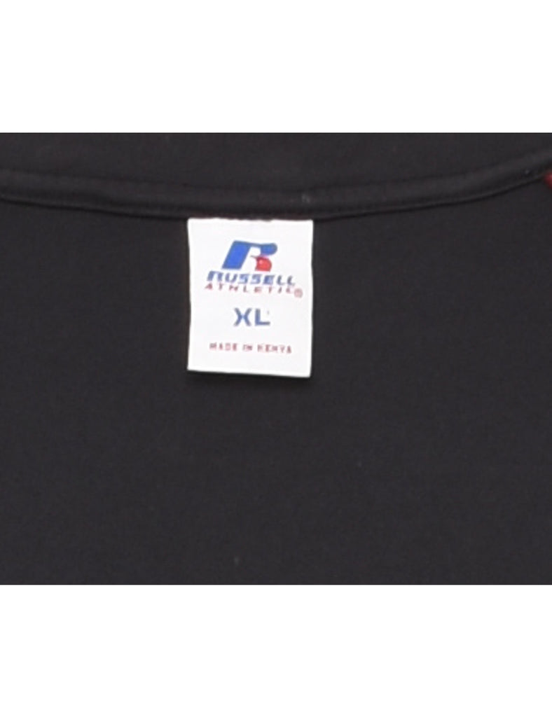 Russell Athletic Black & Red Two-Tone Nylon Plain T-shirt - XL