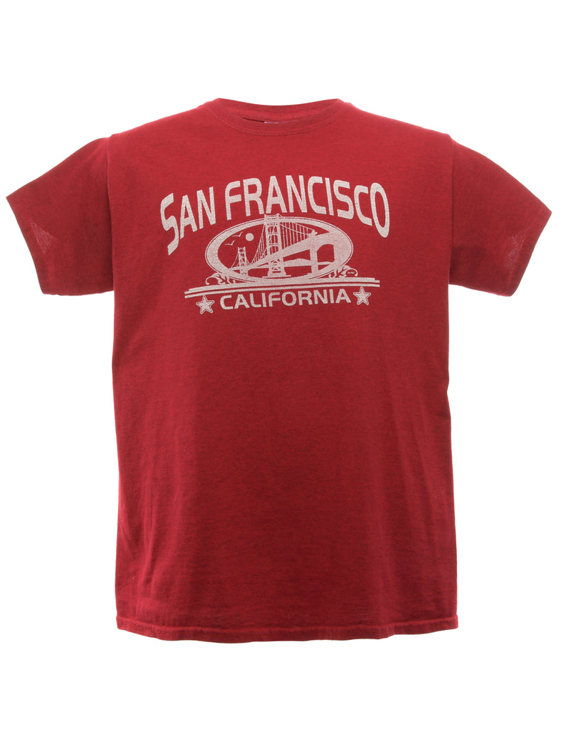 San Francisco Gildan Printed Red T-shirt - M