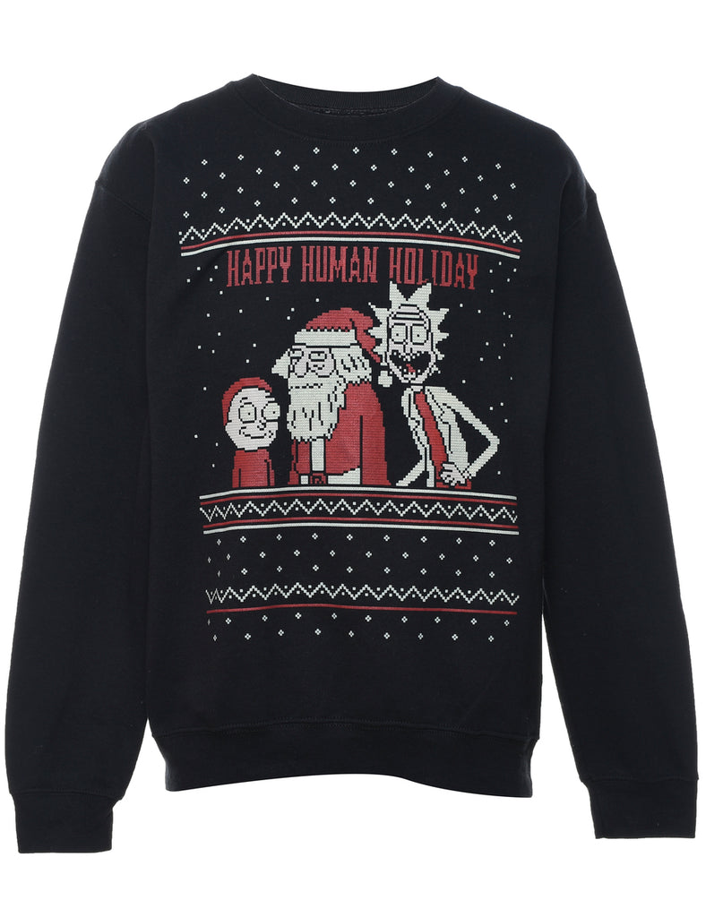 Santa Claus Rick and Morty Christmas Sweatshirt - S