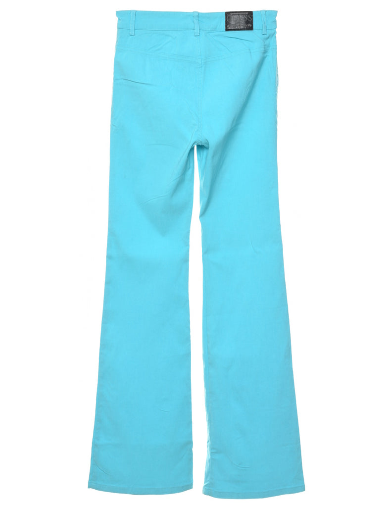 Aqua Blue High Waist Flared Trousers - W24 L33