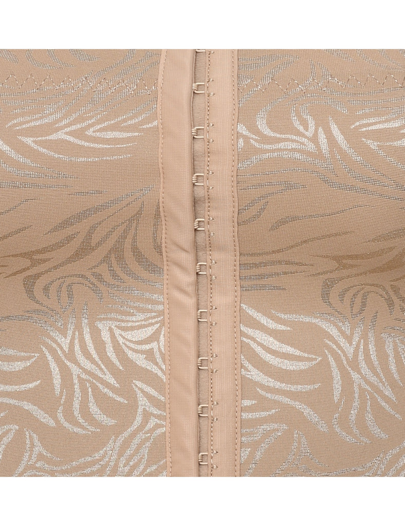 Beige Leafy Print Corset - S