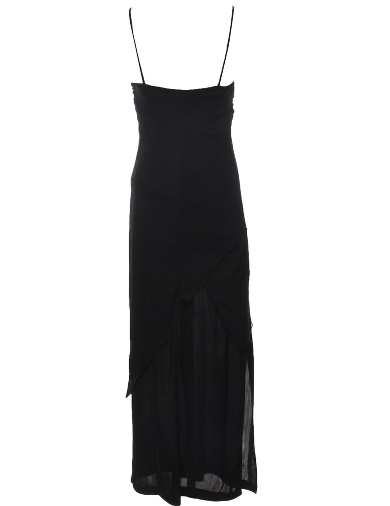 Black Strappy 1990s Evening Dress - S