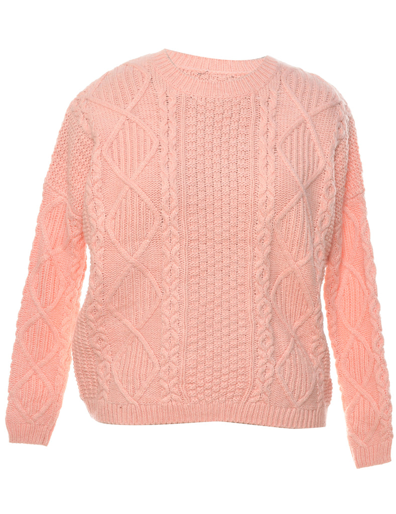 Cable Knit Jumper - L