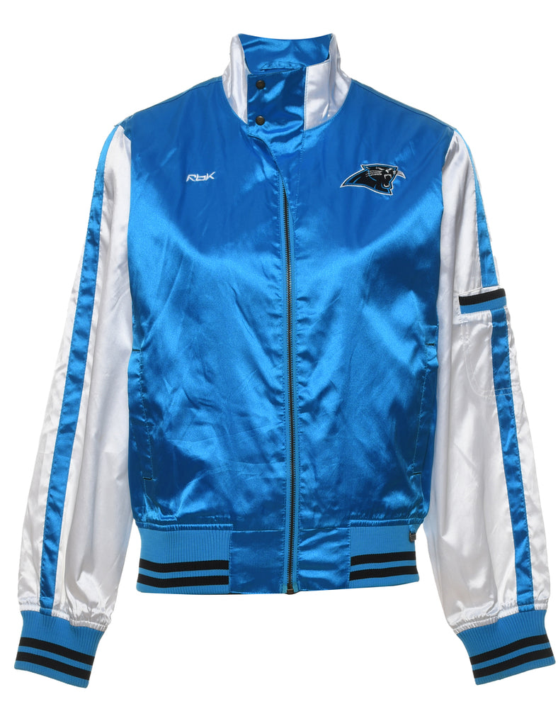 Carolina Panthers Blue & Grey Shiny Embroidered Nylon Jacket - M