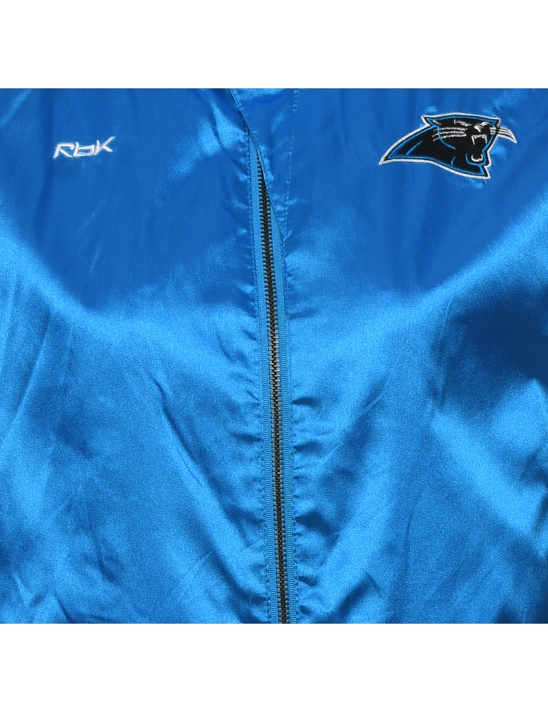 Carolina Panthers Blue & Grey Shiny Embroidered Nylon Jacket - M