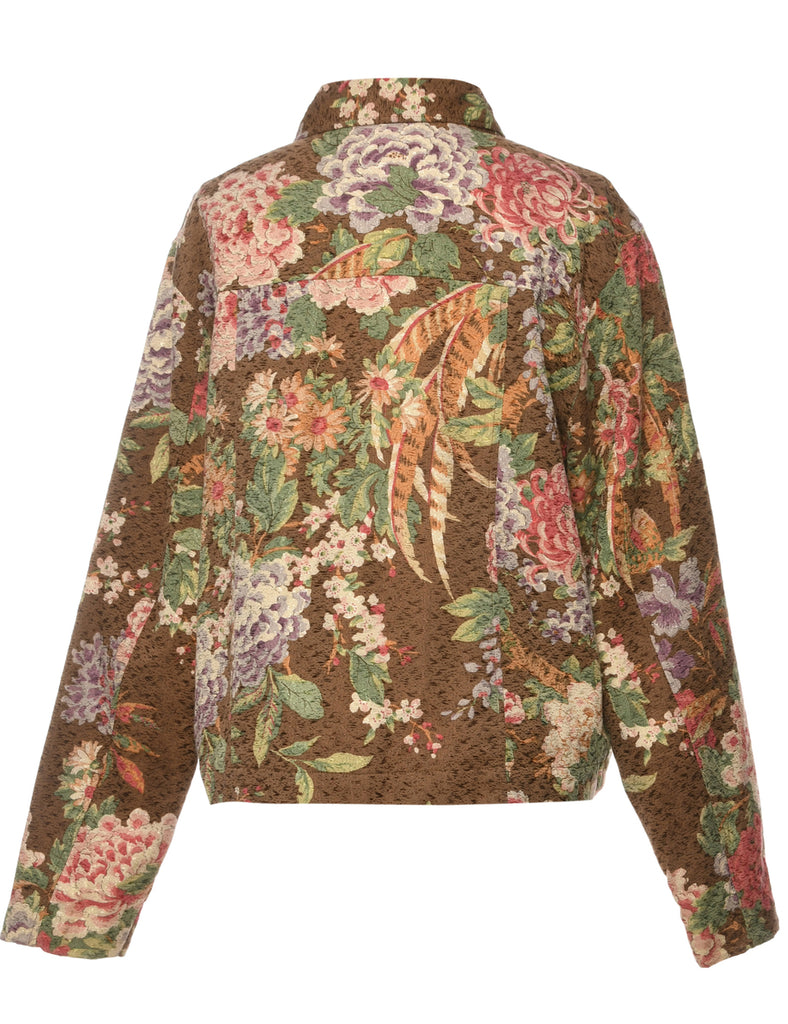 Floral Brown Jacket - L