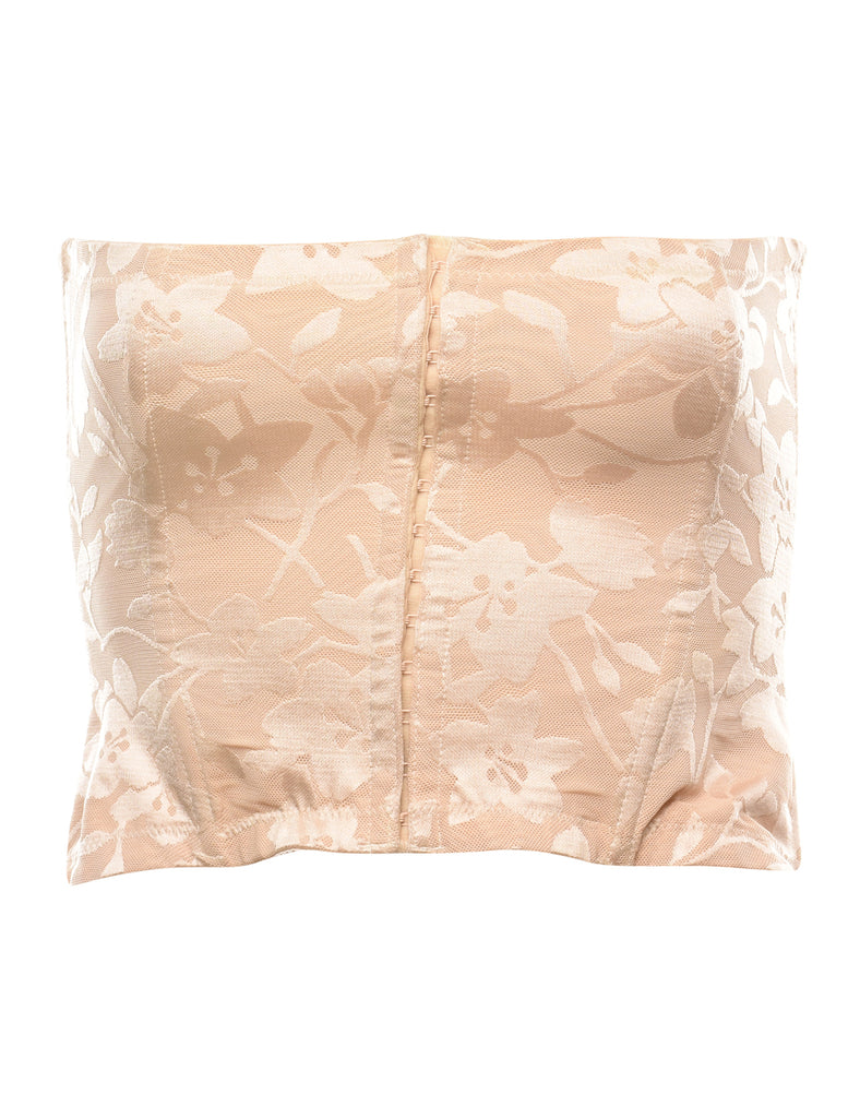Floral Print Beige Corset - S