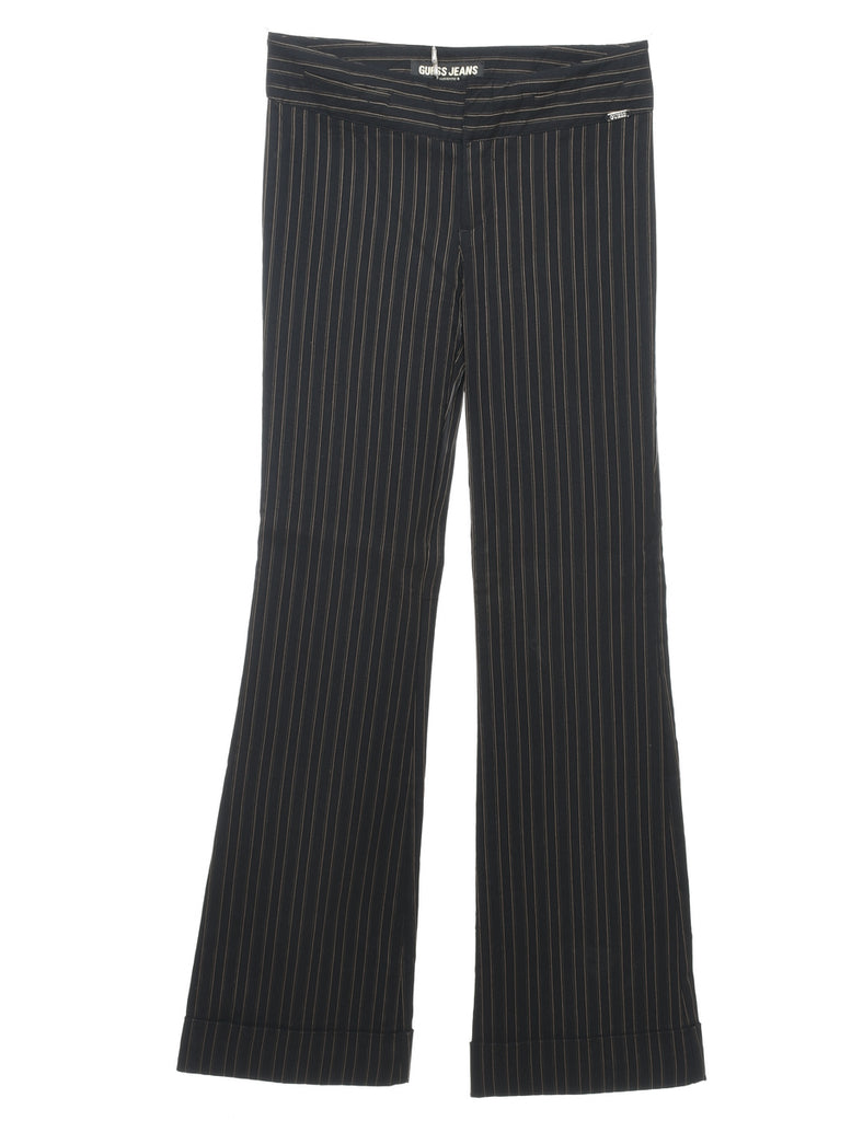 Guess Black Pinstriped Trousers - W28 L34