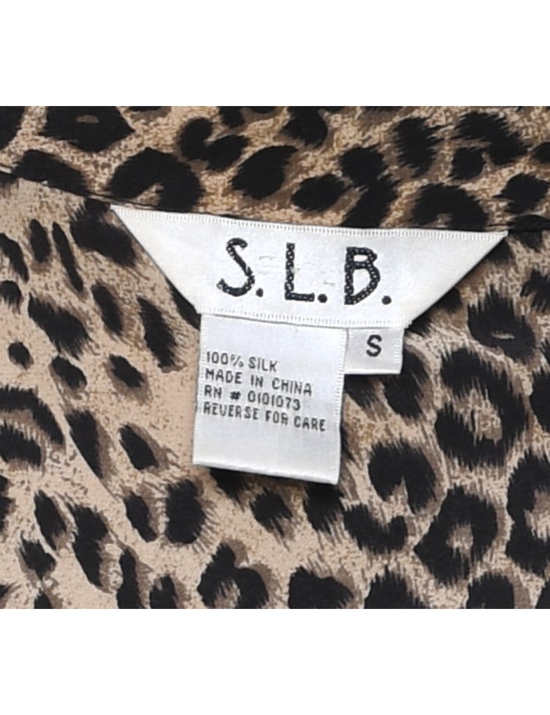 Leopard Print Silk Shirt - S