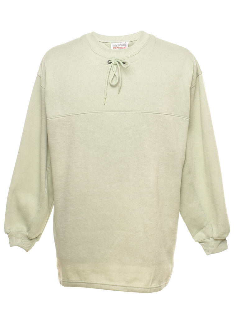 Light Green Plain Sweatshirt - L