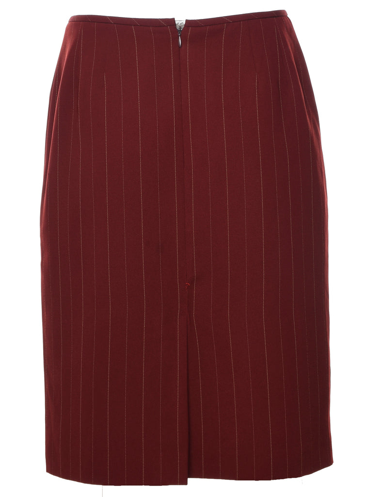 Maroon Striped Skirt - M