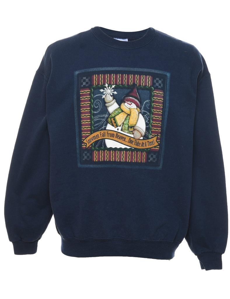 Snowman Christmas Sweatshirt - L