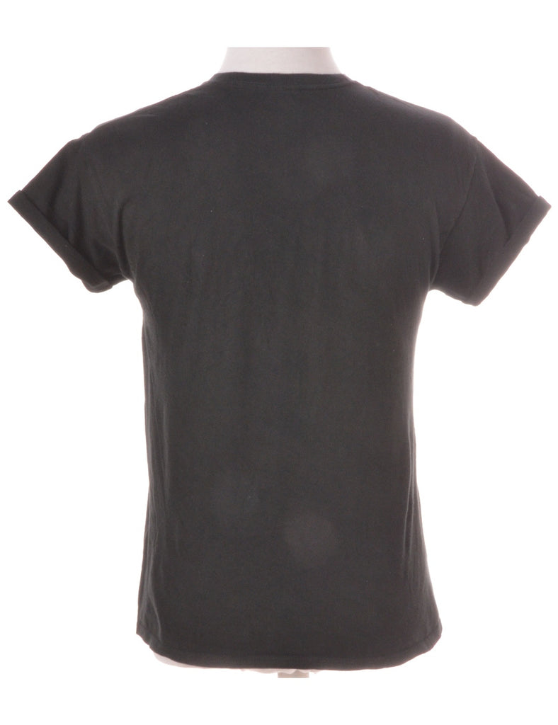 Label Black Rolled Sleeve T-shirt - T-shirts - Beyond Retro