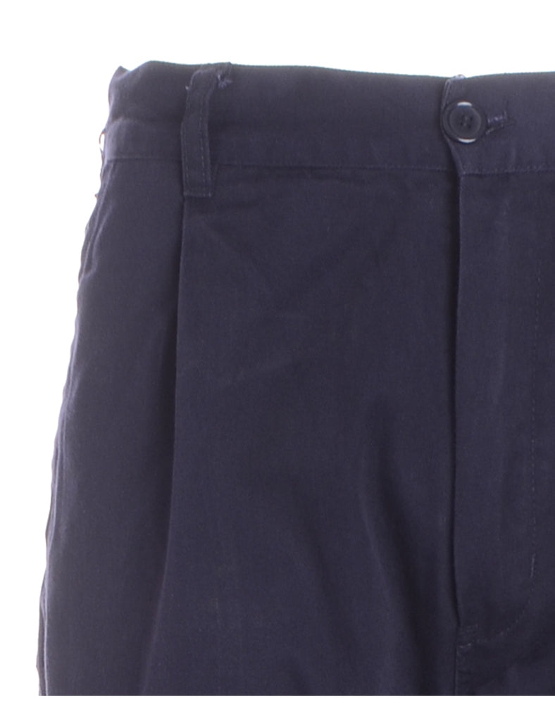 Beyond Retro Label Label Navy Cropped Cargo Trousers