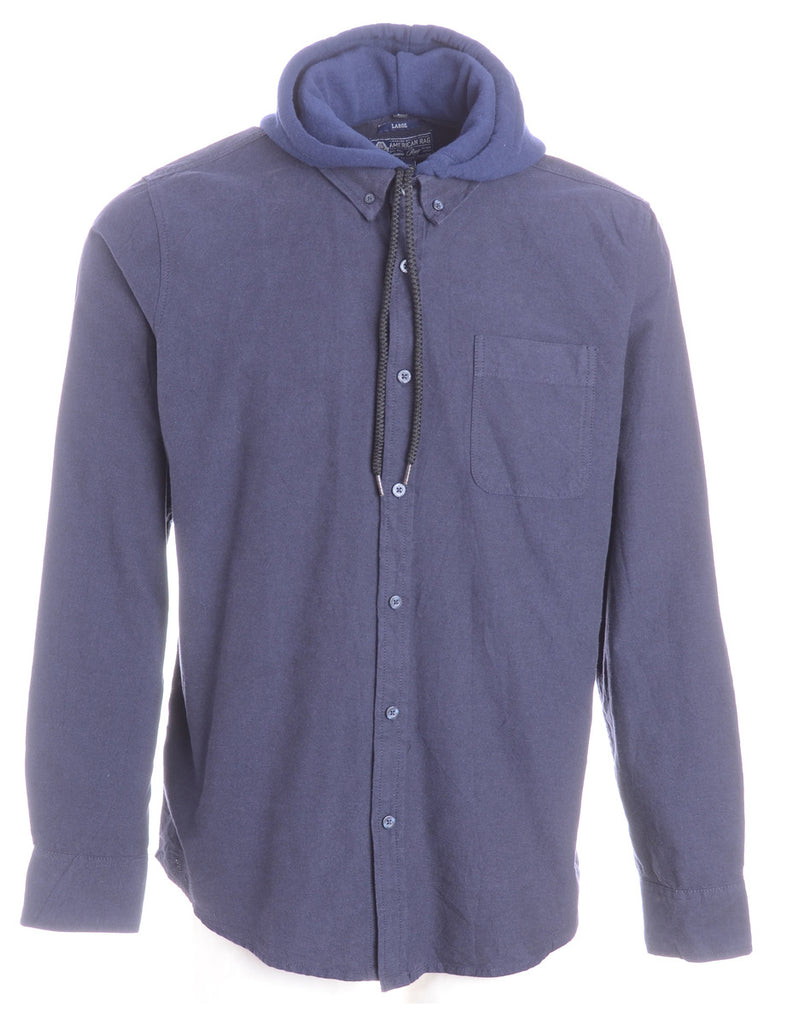 Beyond Retro Label Label Navy Theo Hooded Shirt