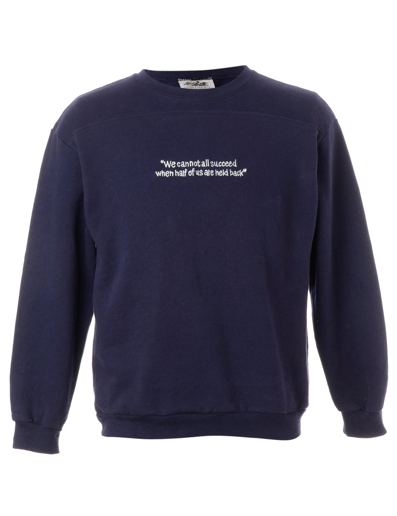 Beyond Retro Label Label Embroidered Succeed Motto Sweatshirt
