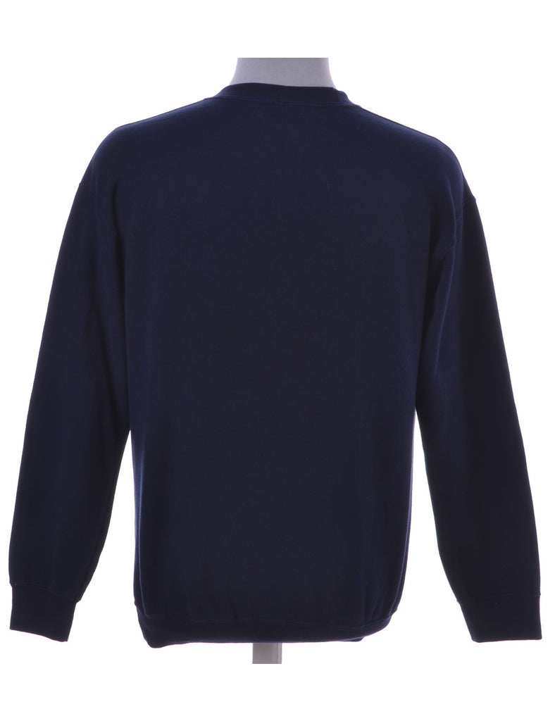 Beyond Retro Label Navy Appliqué Christmas Sweatshirt