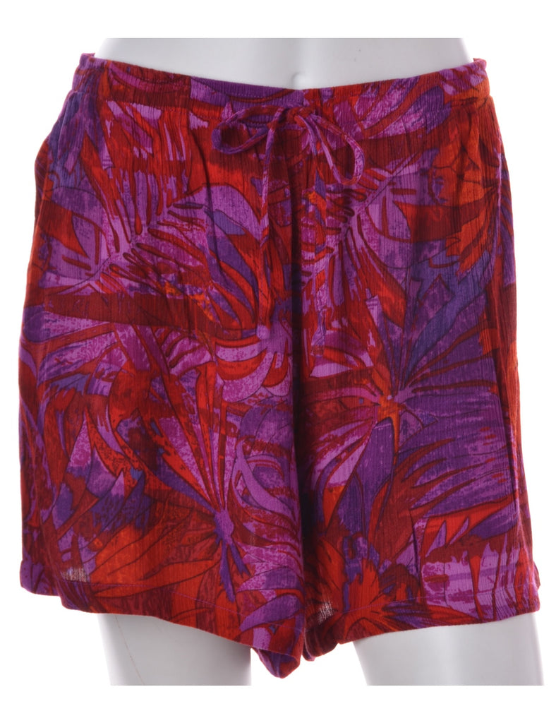Foliage Print Summer Shorts - Shorts - Beyond Retro
