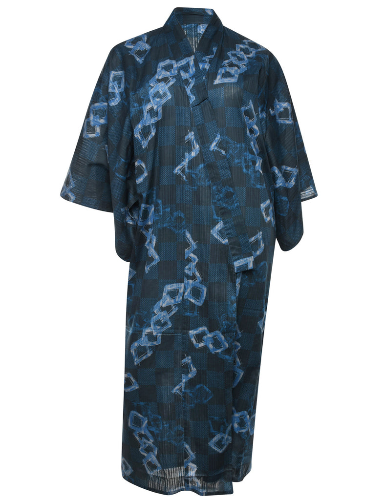 Beyond Retro Label Geometric Pattern Kimono