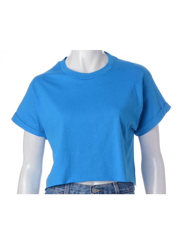 Label Bell Cropped Roll Sleeve T-Shirt - T-shirts - Beyond Retro