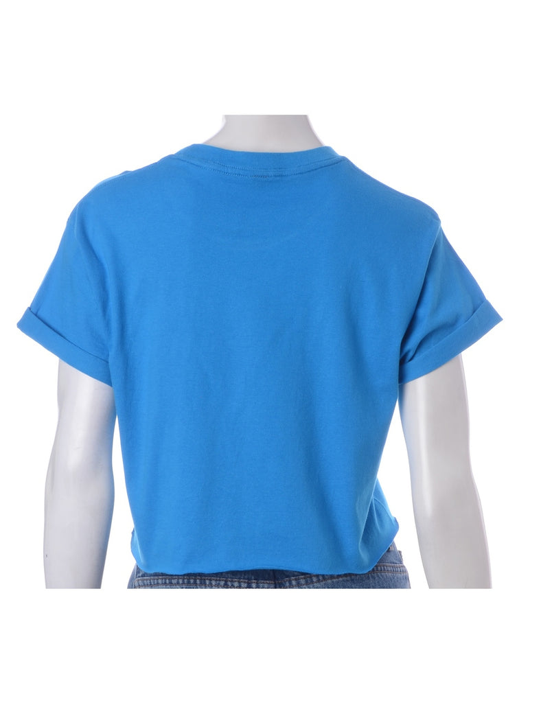 Label Bell Cropped Roll Sleeve T-Shirt - T-shirts - Beyond Retro