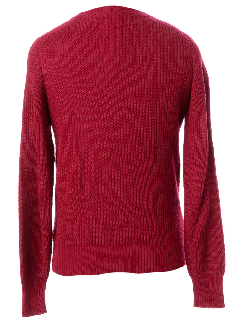 Beyond Retro Label Label Hot Pink Zip Front Knitted Jumper