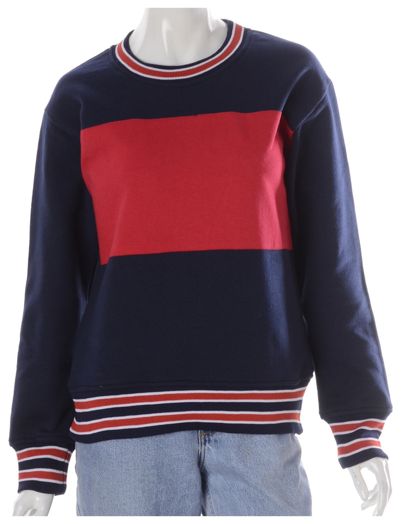 Beyond Retro Label Label Rick Contrast Chest Panel Sweatshirt