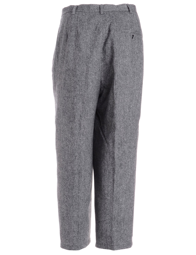 Beyond Retro Label Reclaimed Grey Cropped Tapered Trousers